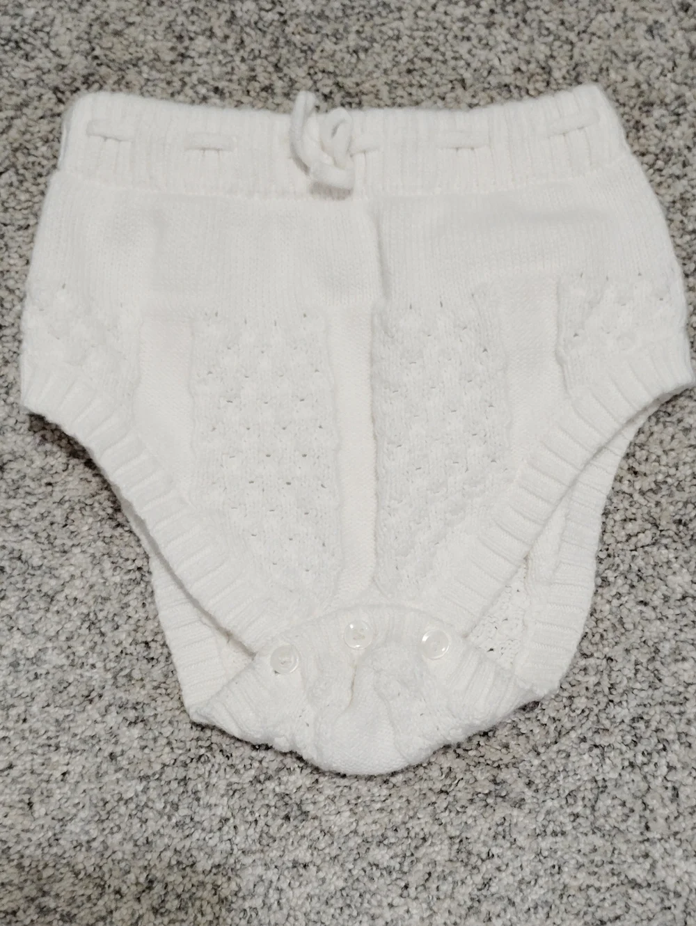 Old Navy White Knit Diaper Cover with Drawstring